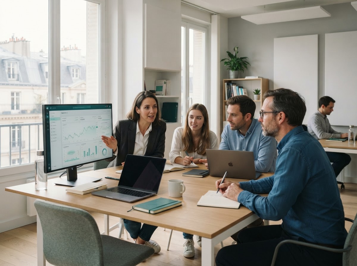 Nexix, équipe travaillant sur les modèles d'analyse de risque financier